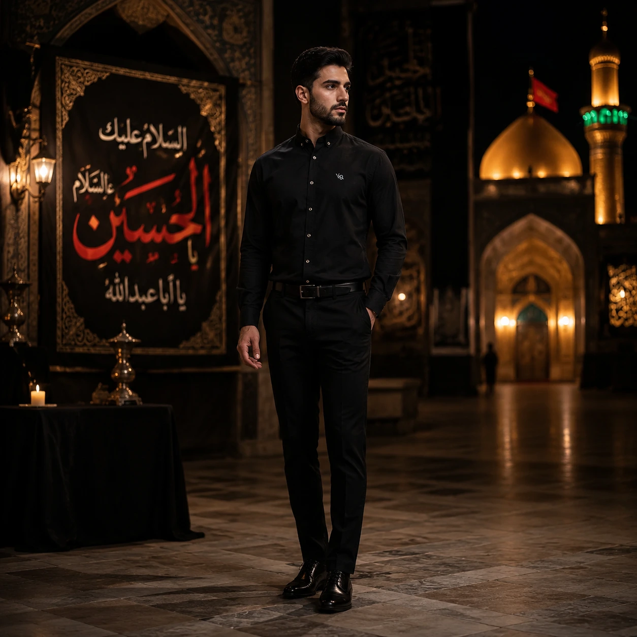 پیراهن مردانه مشکی مدل VQ