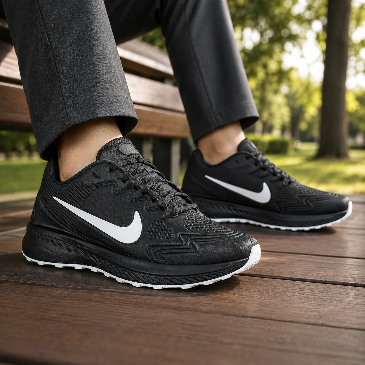 کفش ورزشی مردانه Nike مدل Tigo زیره سفید-مشکی