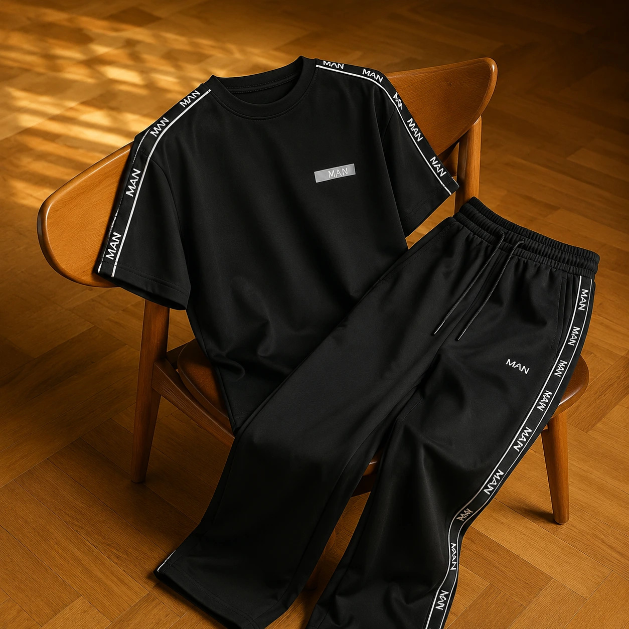 ست تیشرت شلوار اسپرت مدل MAN-مشکی