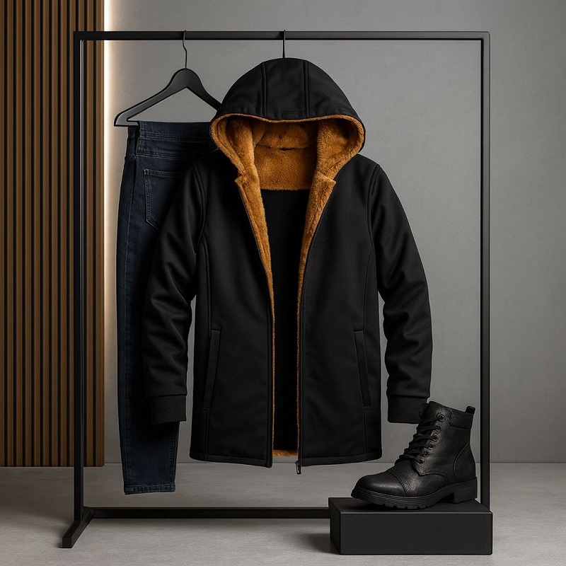 شنل خز قهوه ای مردانه مدل venit